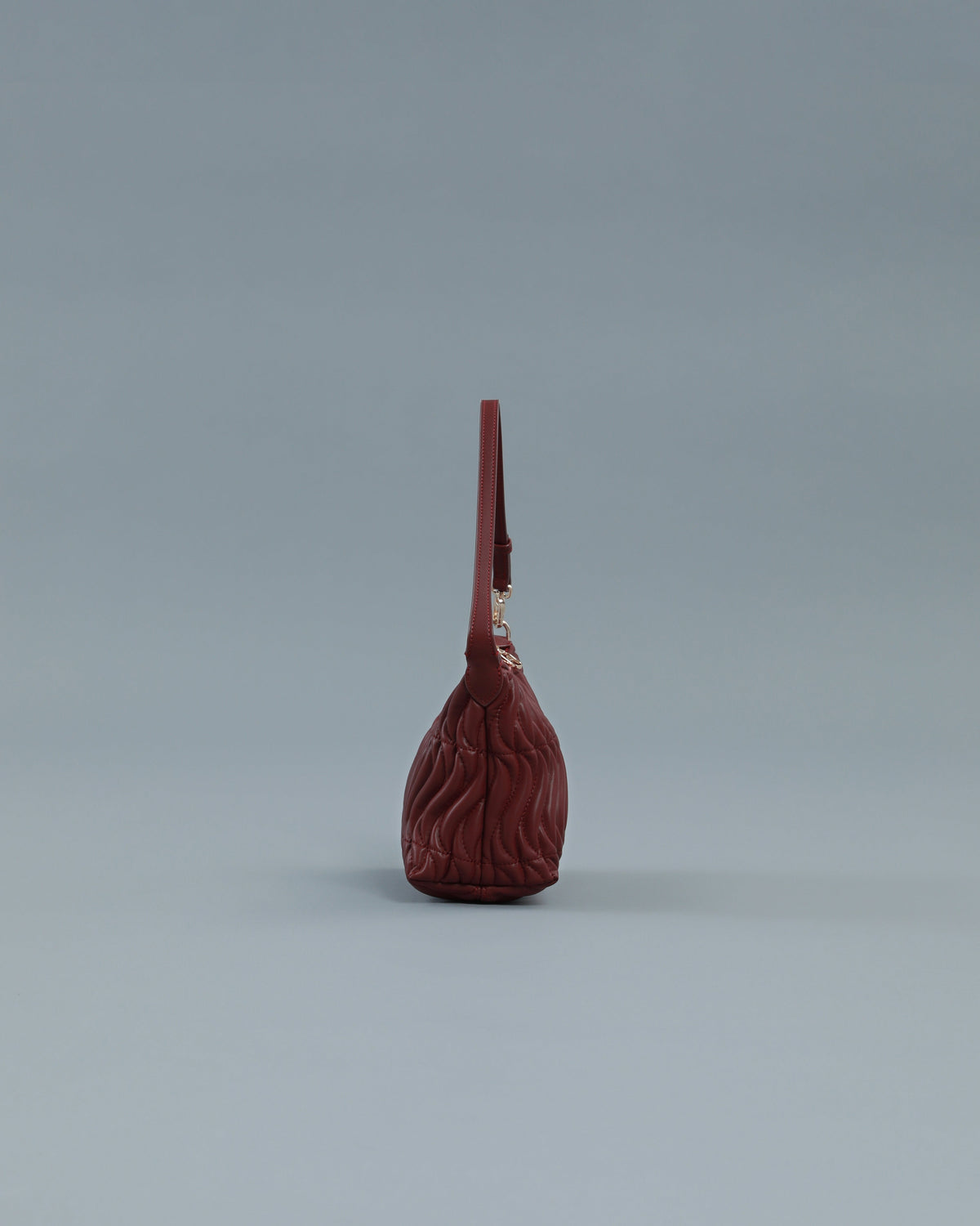 Quilted Shoulder Bag in Maroon, view 3