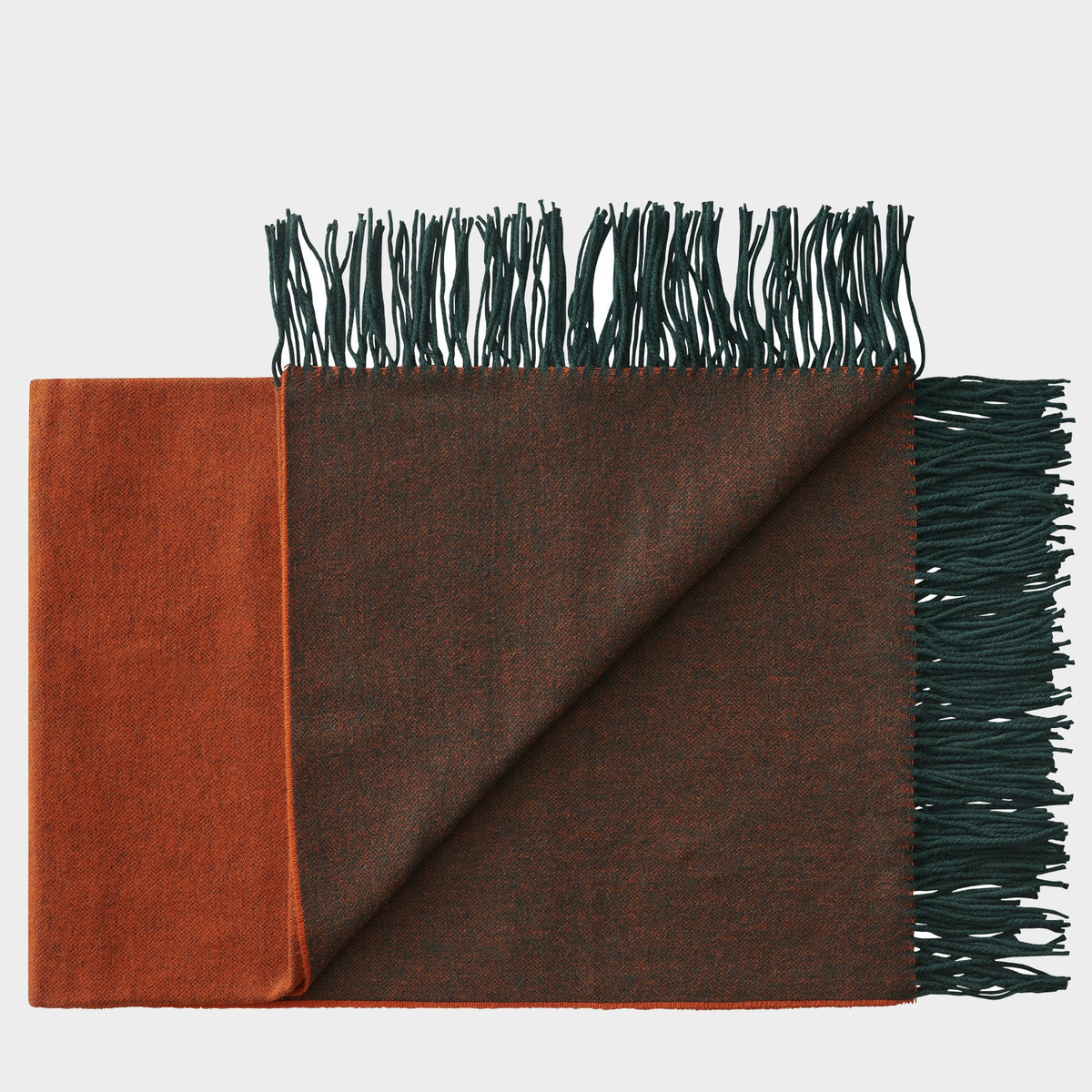 Franja Throw in Green-Orange, view 2
