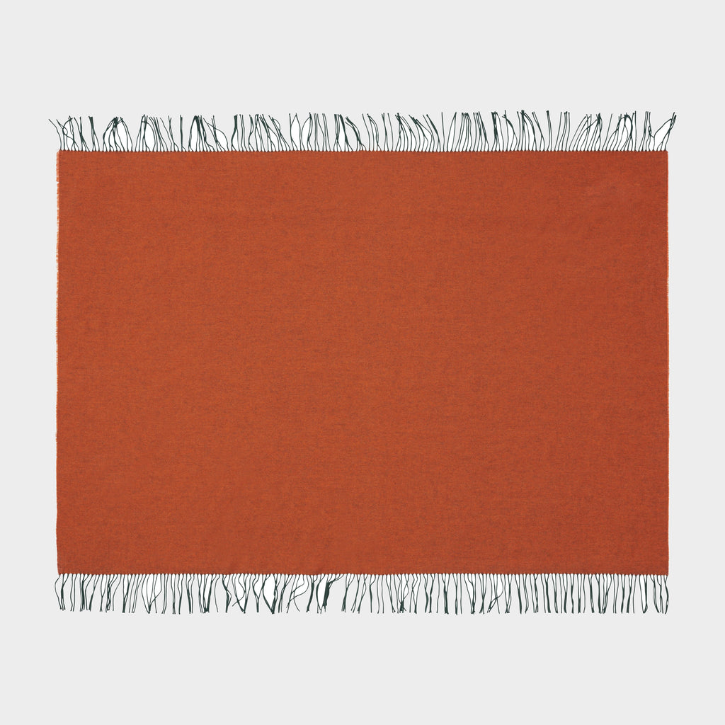 Franja Throw in Green-Orange, view 3