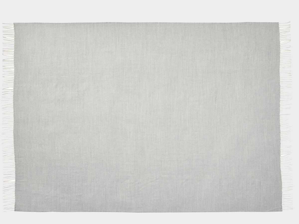 Panama Premium Baby Alpaca Bedspread in Grey Sand, view 2