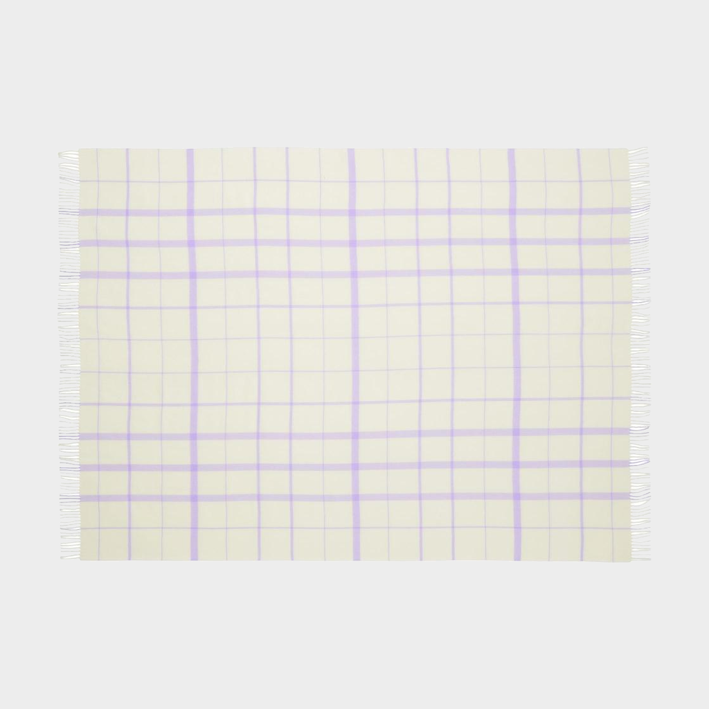 Warp & Weft Throw in Vibrant - Raw White/Lilac, view 3