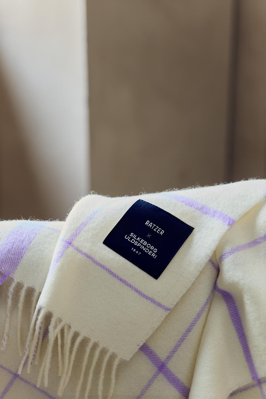 Warp & Weft Throw in Vibrant - Raw White/Lilac, view 4
