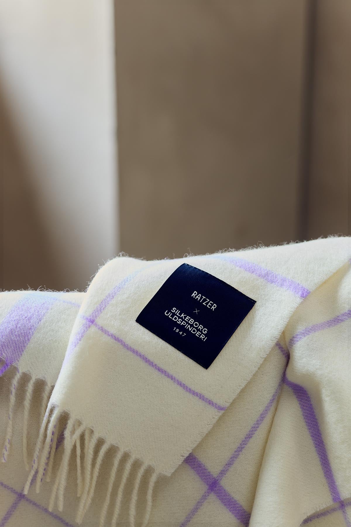 Warp & Weft Throw in Vibrant - Raw White/Lilac, view 4