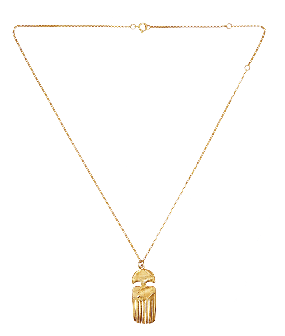 Tether Gold-Plated Bronze Comb Pendant Necklace, view 3