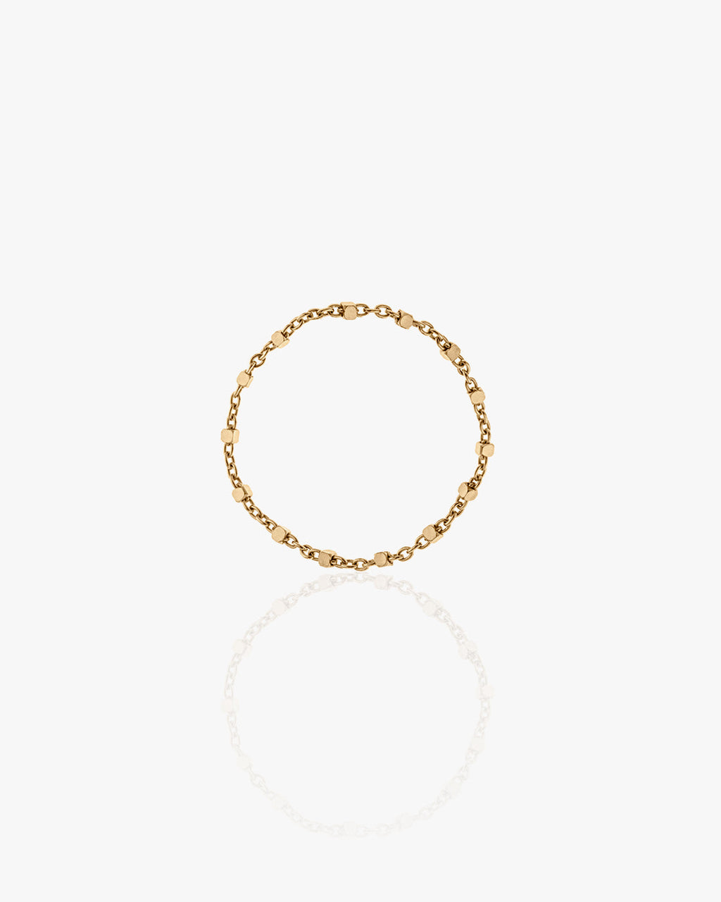 Tether Gold Square-Link Chain Ring in Yellow Gold, primary view