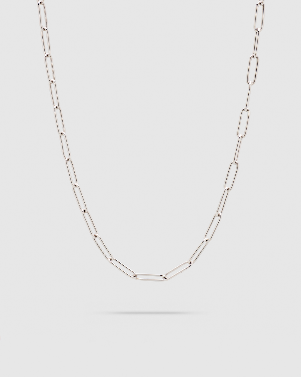 Tether Rounded Box Chain Necklace in Silver, primary view