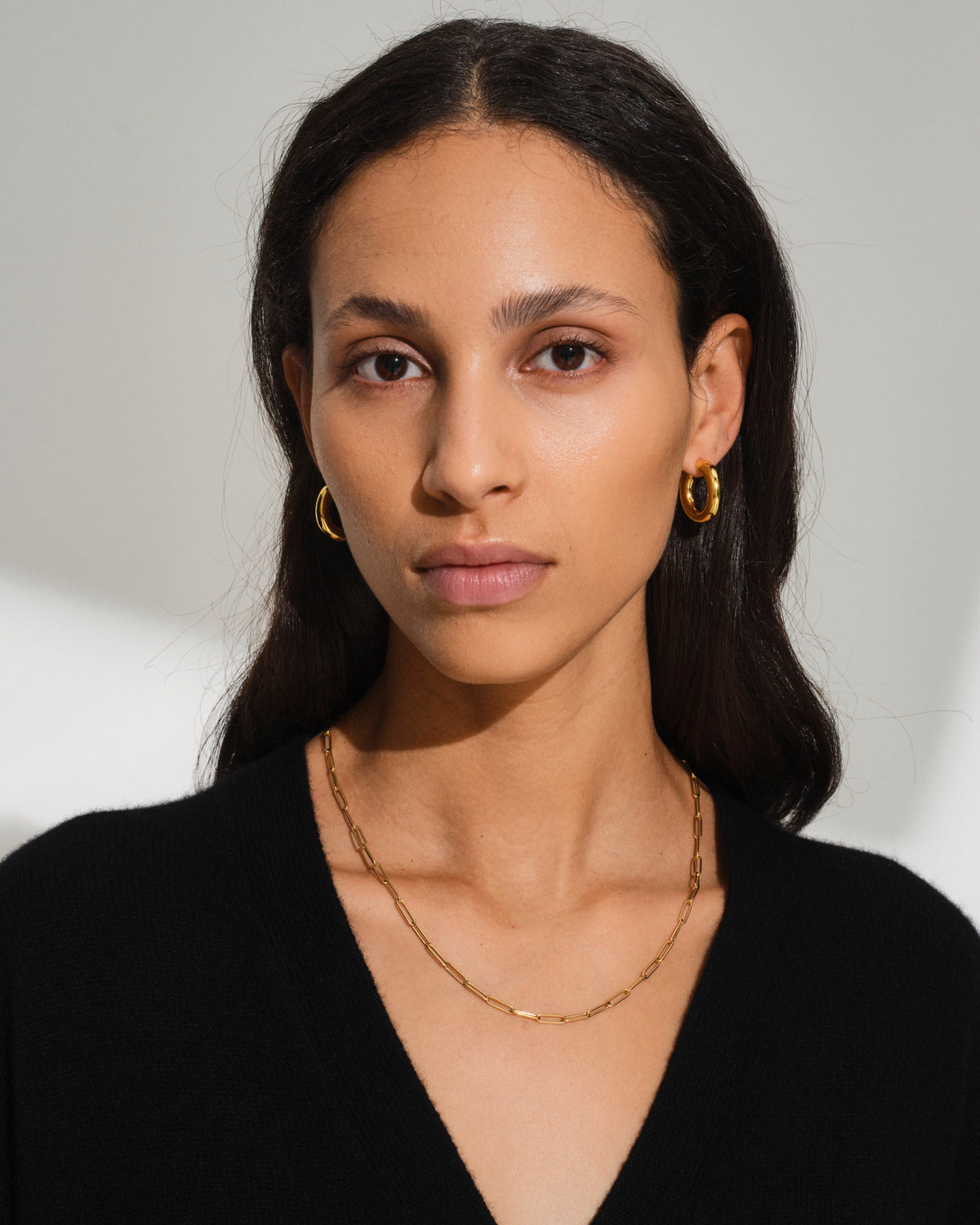 Tether Rounded Box Chain Necklace in Gold-Plated, view 2
