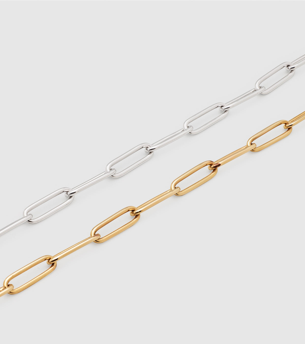 Tether Rounded Box Chain Necklace in Silver, view 4