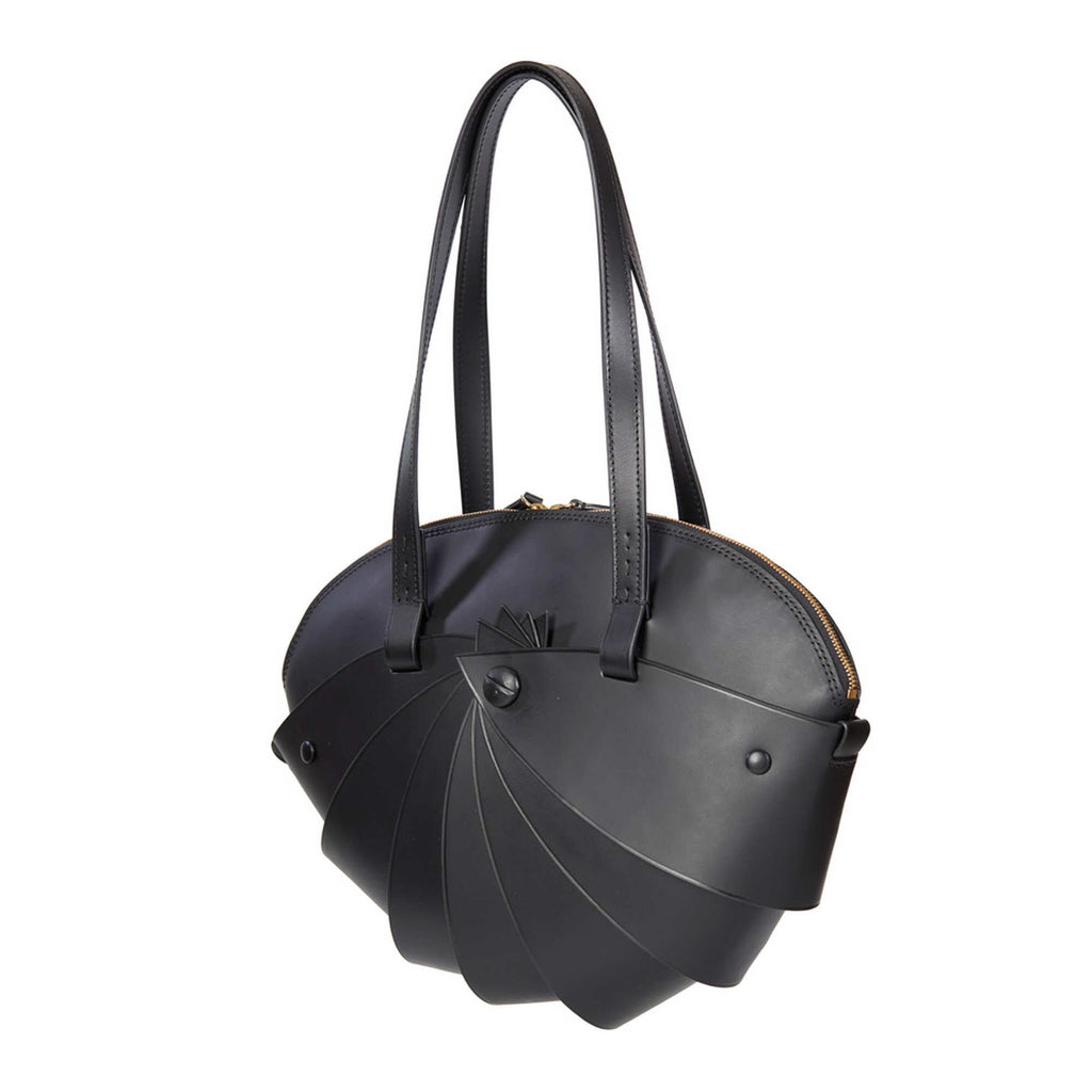 Tosca Leather Tote in Black, view 2