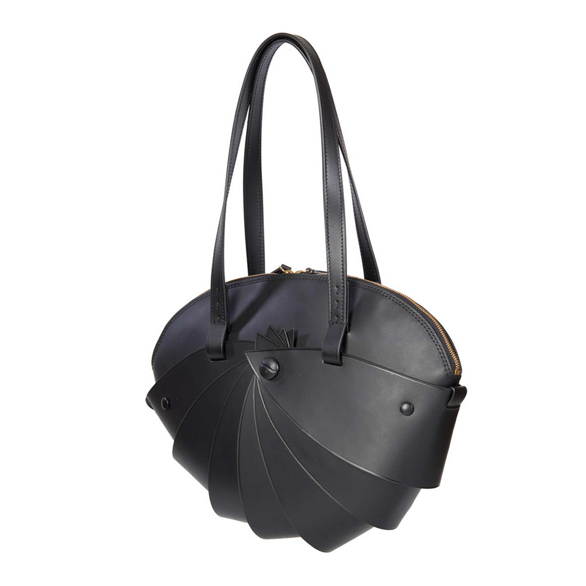 Tosca Leather Tote in Black, view 2