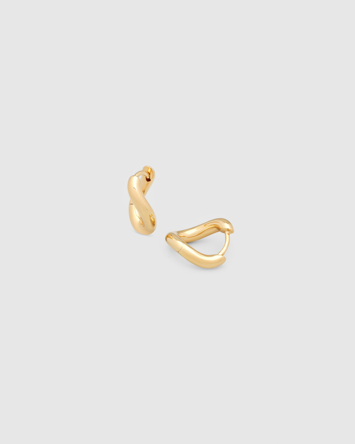 Trace Sculptural Huggie Earrings in Gold-Plated, primary view
