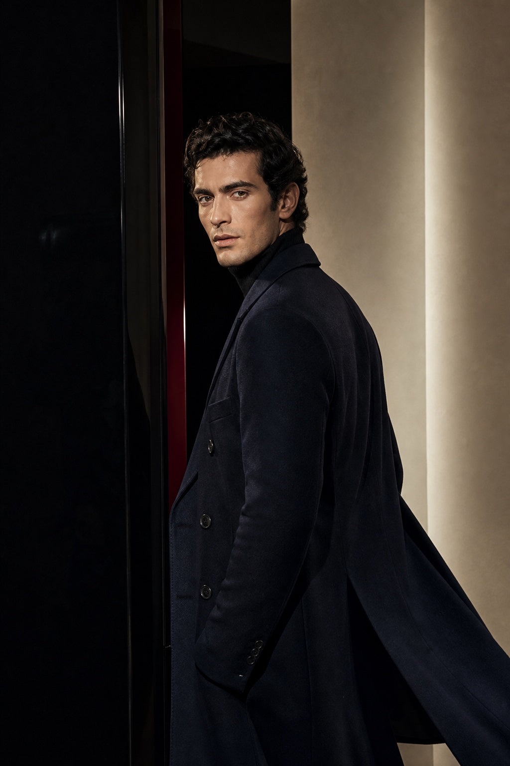 Man wearing midnight-navy tailoring