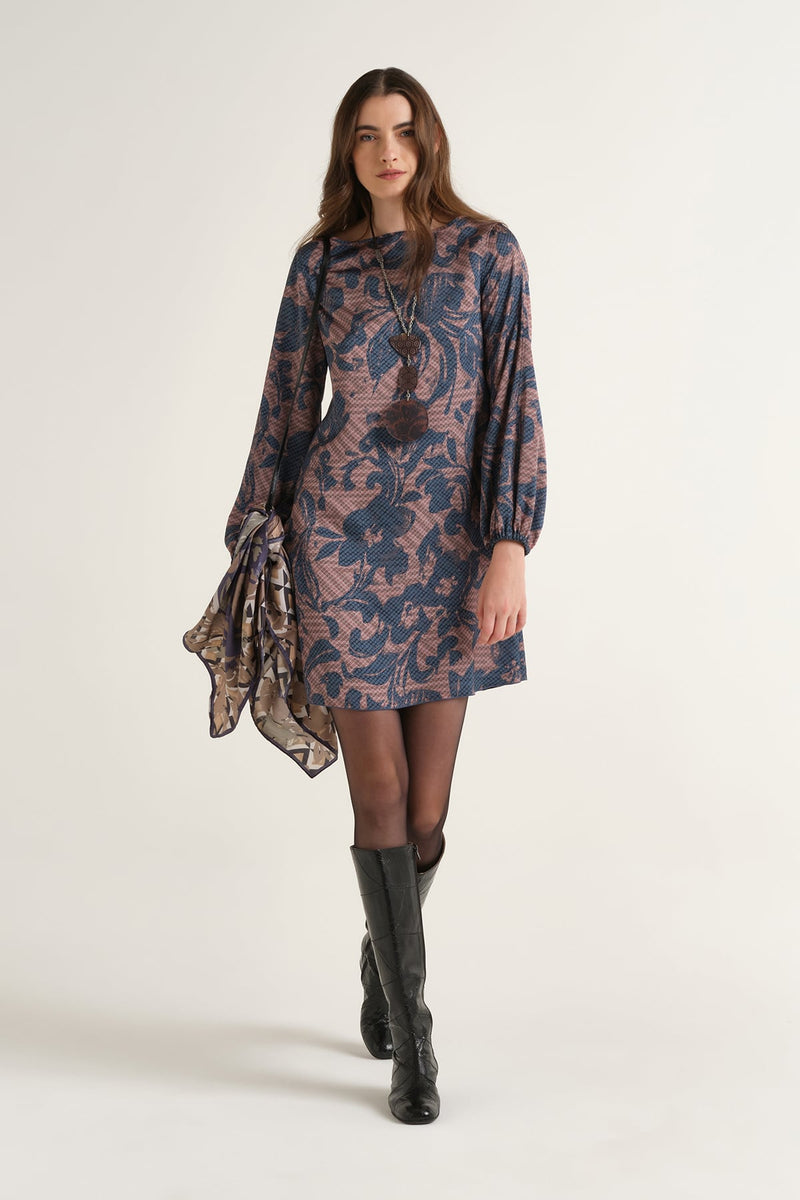Sweet Foliage Reversible Satin Dress