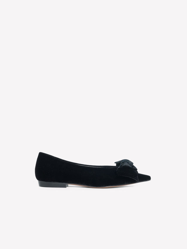Spot Velvet Ballet Flats