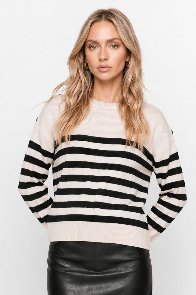 Cocondra Striped Crewneck Sweater