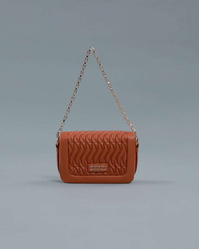 Mini Matelassé Crossbody Bag in Camel
