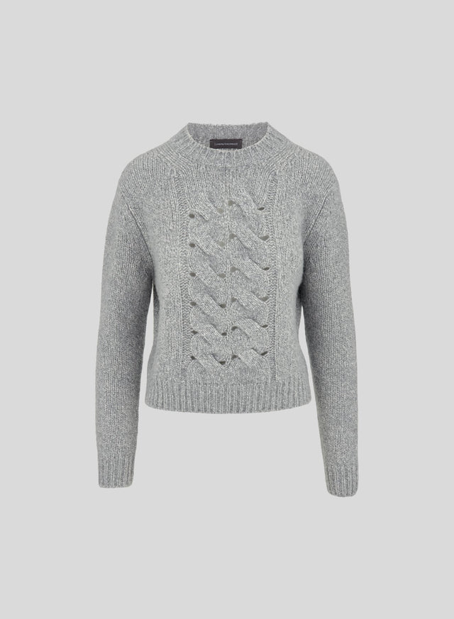 Sculpted Cable Cashmere and Silk Sweater
