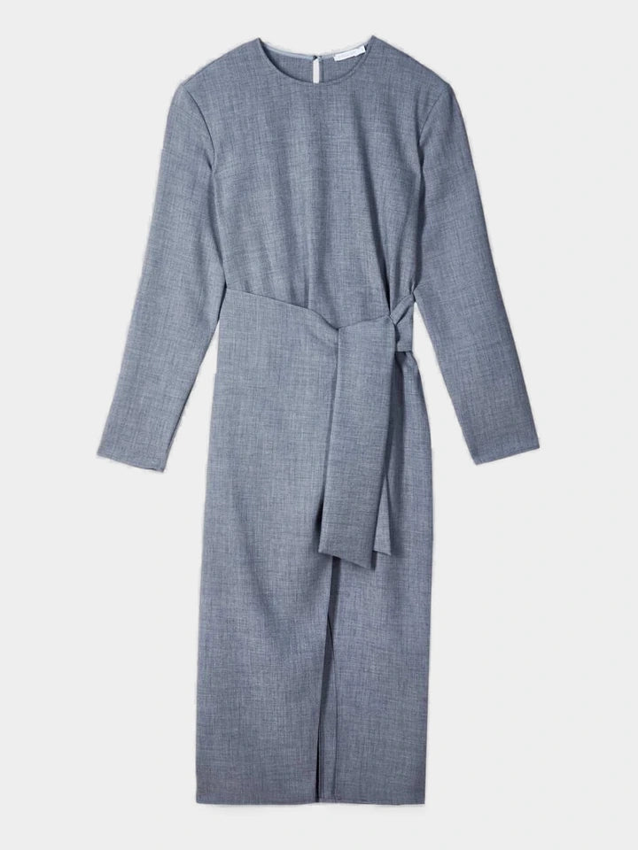 Form Stretch Canvas Wrap Dress — Grey Mélange