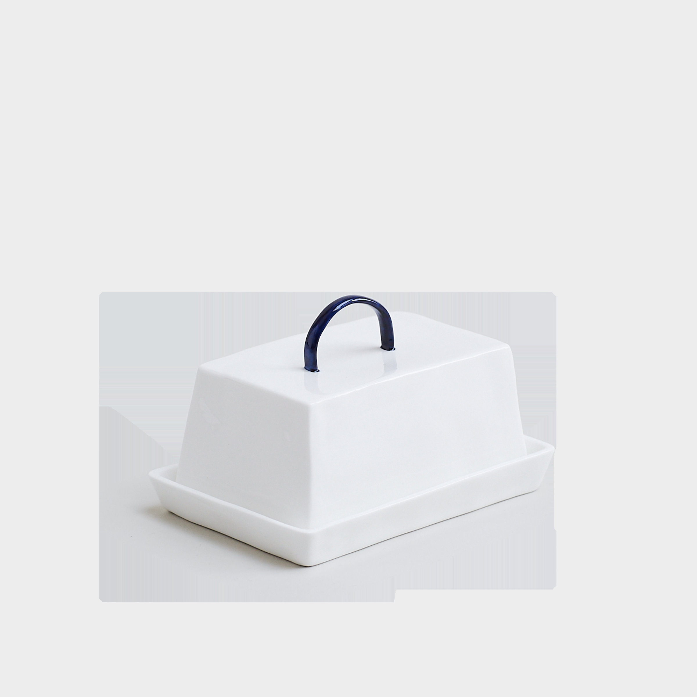 Plinth Fine Bone China Butter Dish — Cobalt