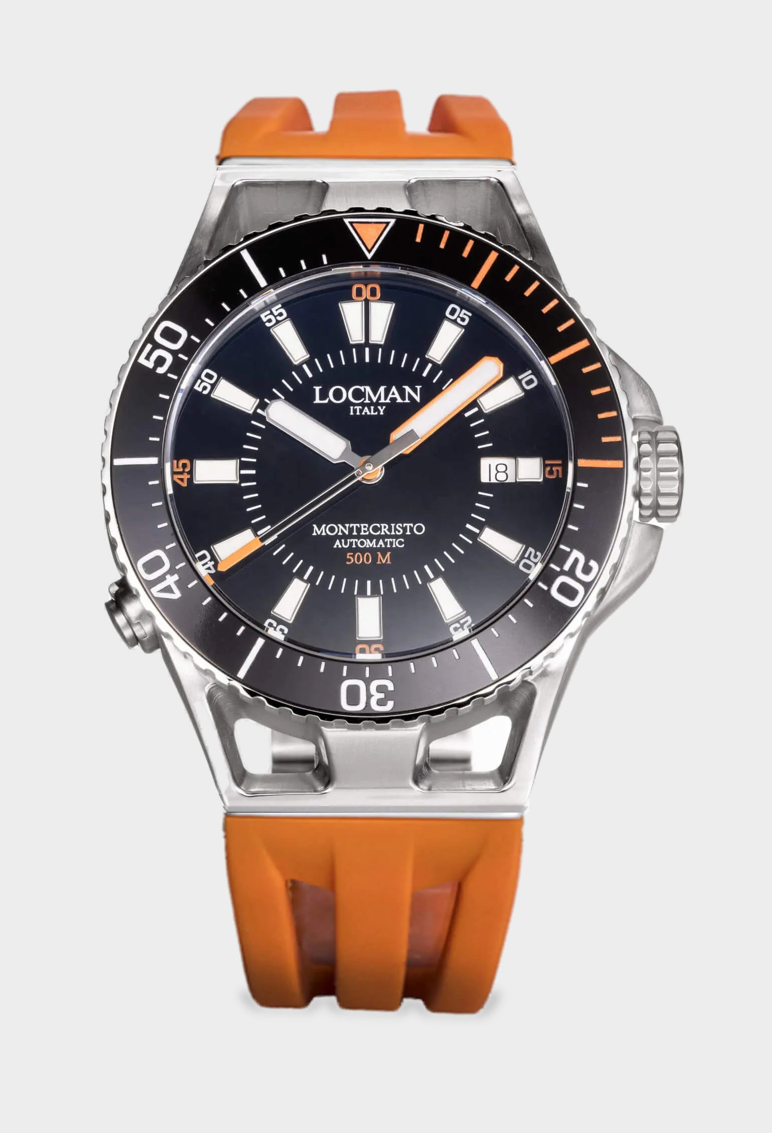 Contour Automatic Dive Watch, 43mm — Silicone - Orange - Arancio