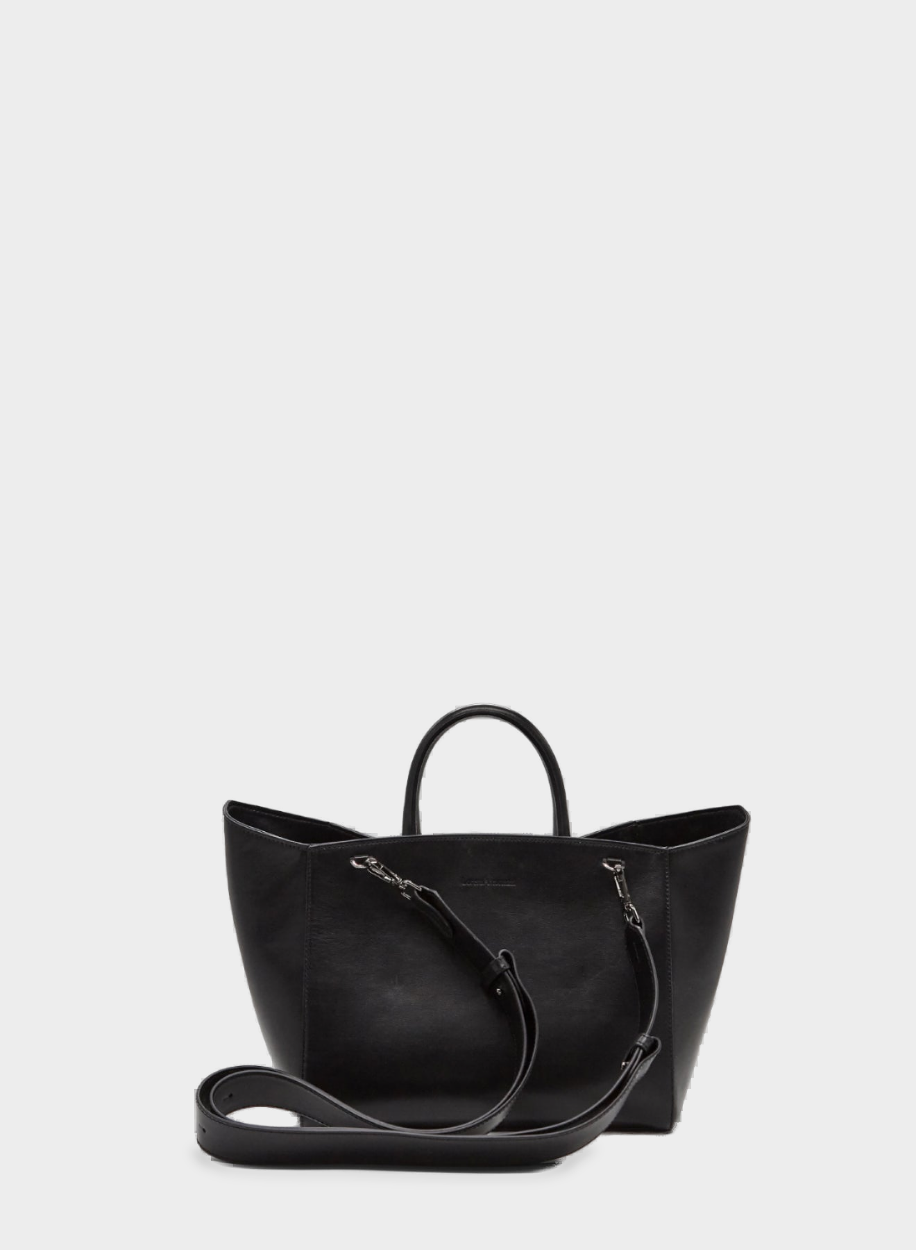Saddle Large Leather Shoulder Bag — Black