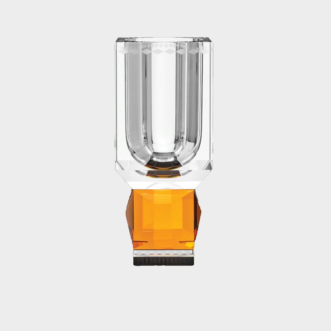 Contour Crystal Vase with Faceted Stem — Default Title