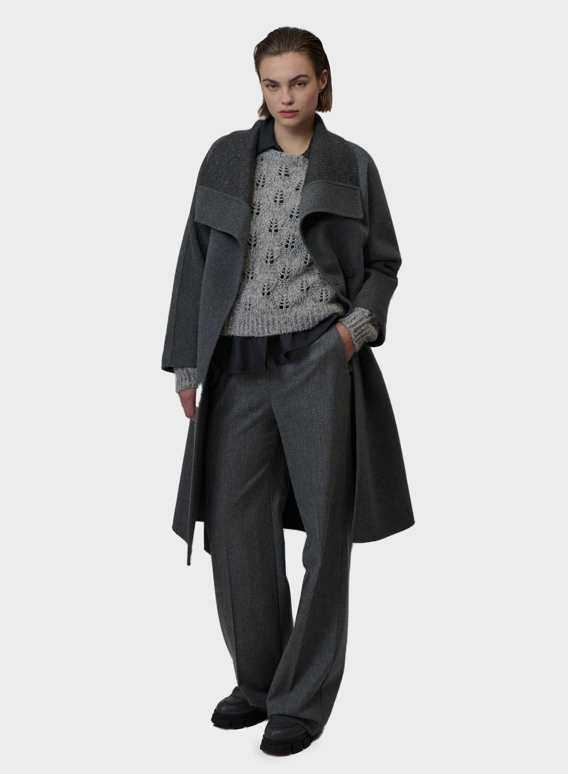 Drift Mouliné Cashmere, Wool and Silk Sweater — TRAVERTINE/CGREY/LGREY/GREY