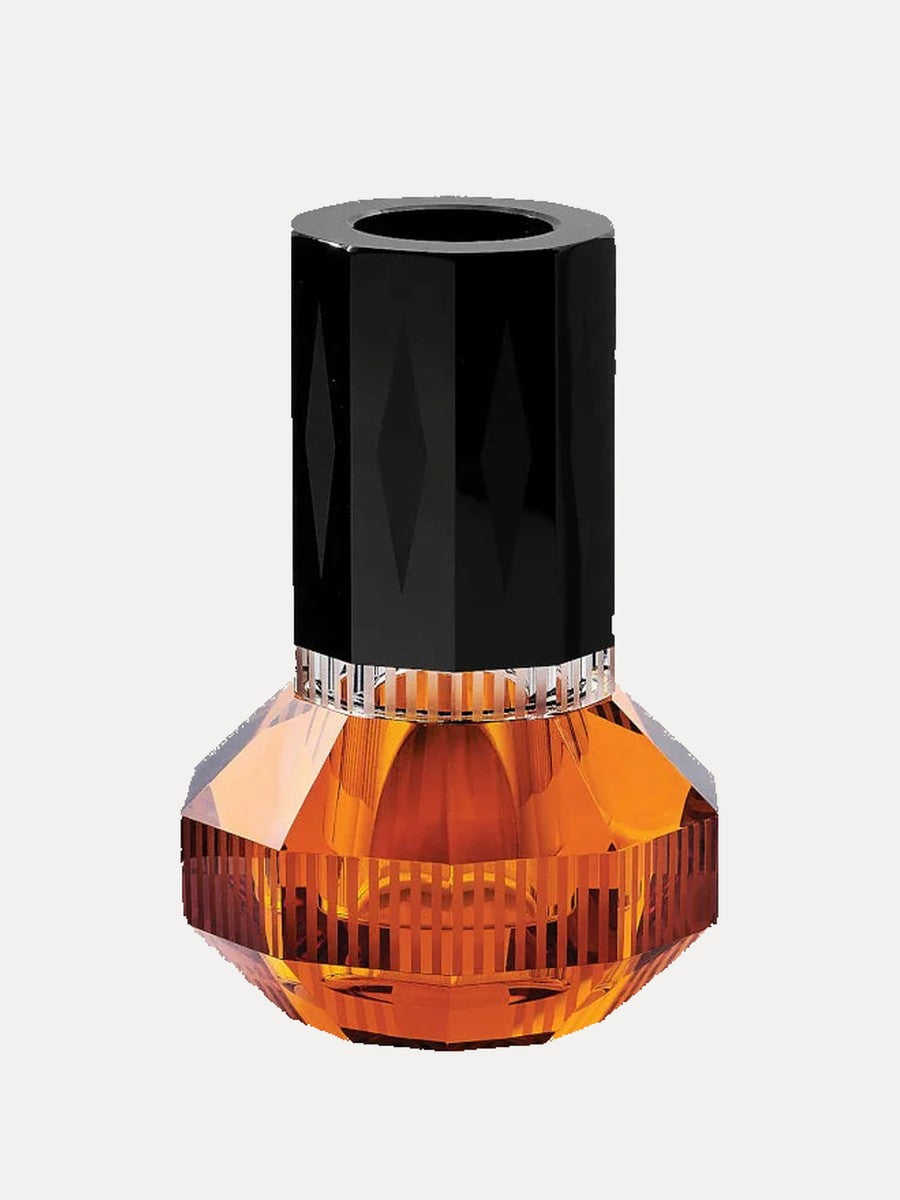 Reflections Copenhagen amber and black crystal vase